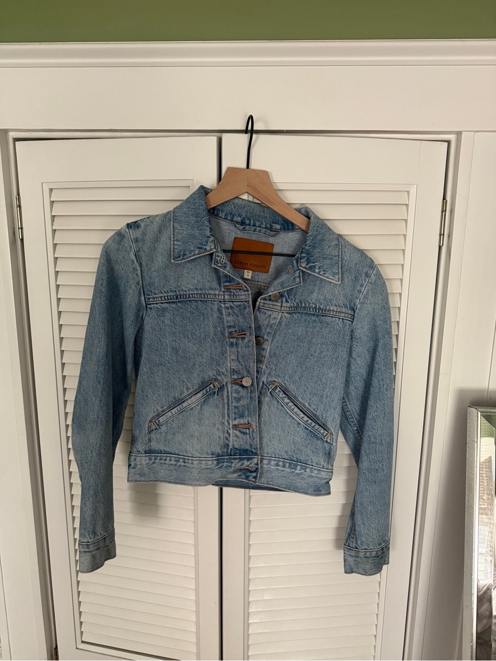 Aritzia Denim Forum Light Blue Cropped Jean Jacket